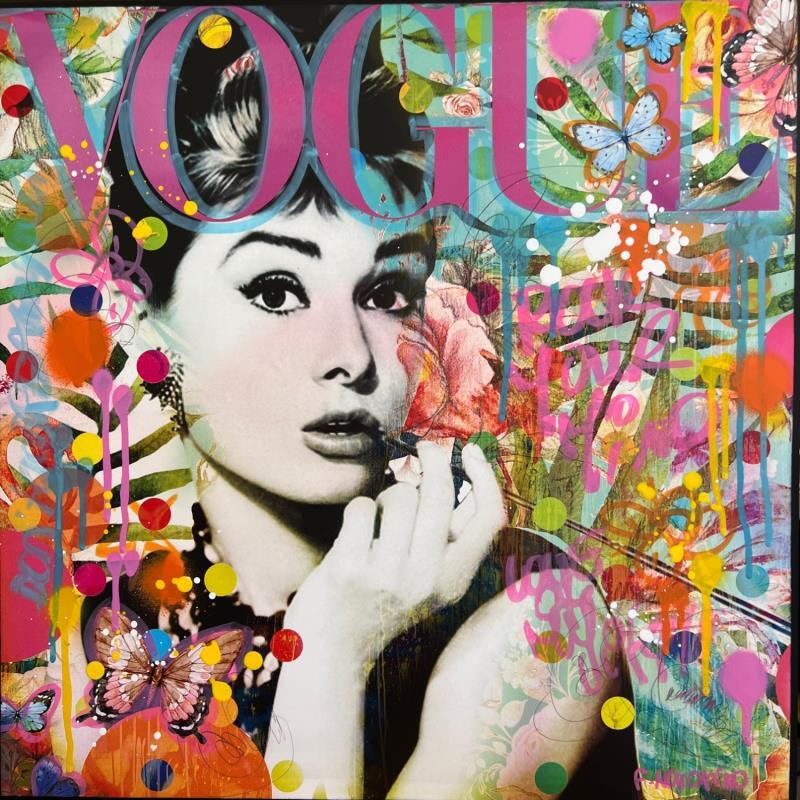 Painting IN LOVE WITH AUDREY by Novarino Fabien | Painting Pop-art Pop icons