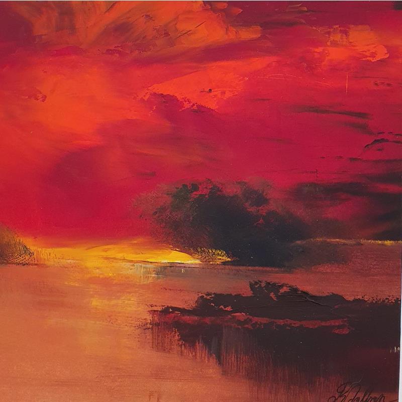 Gemälde Soleil couchant von Dalban Rose | Gemälde Figurativ Landschaften Öl