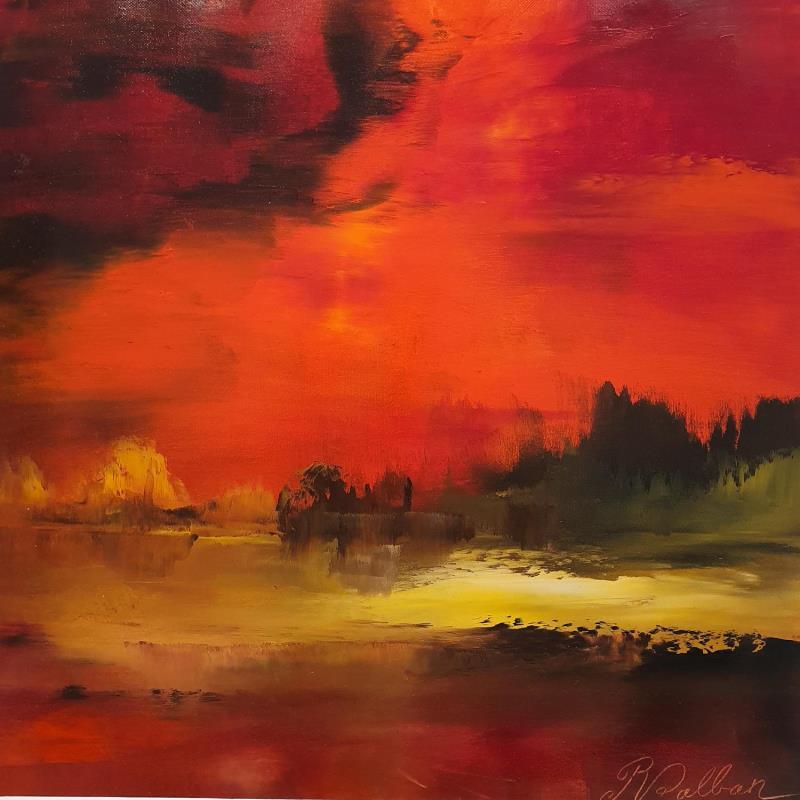 Painting Adagio rouge by Dalban Rose | Painting Figurative Landscapes Oil