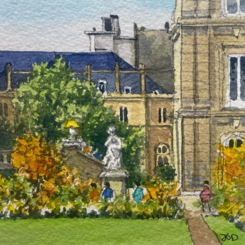 Painting Jardins du Luxembourg by Decoudun Jean charles | Painting Figurative Watercolor