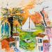 Peinture Vue sur mer par Colombo Cécile | Tableau Figuratif Paysages Nature Scènes de vie Acrylique Encre Pastel Pigments