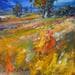 Painting Yellow meadow by Petras Ivica | Painting Figurative Landscapes Oil