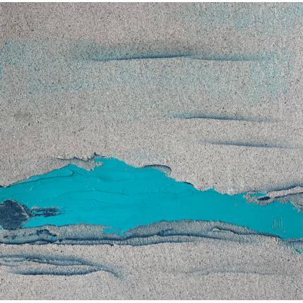 Painting Carré Turquoise I by CMalou | Painting Abstract Sand Minimalist