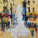 Painting Foule d'un jour by Raffin Christian | Painting Figurative Urban Oil Acrylic
