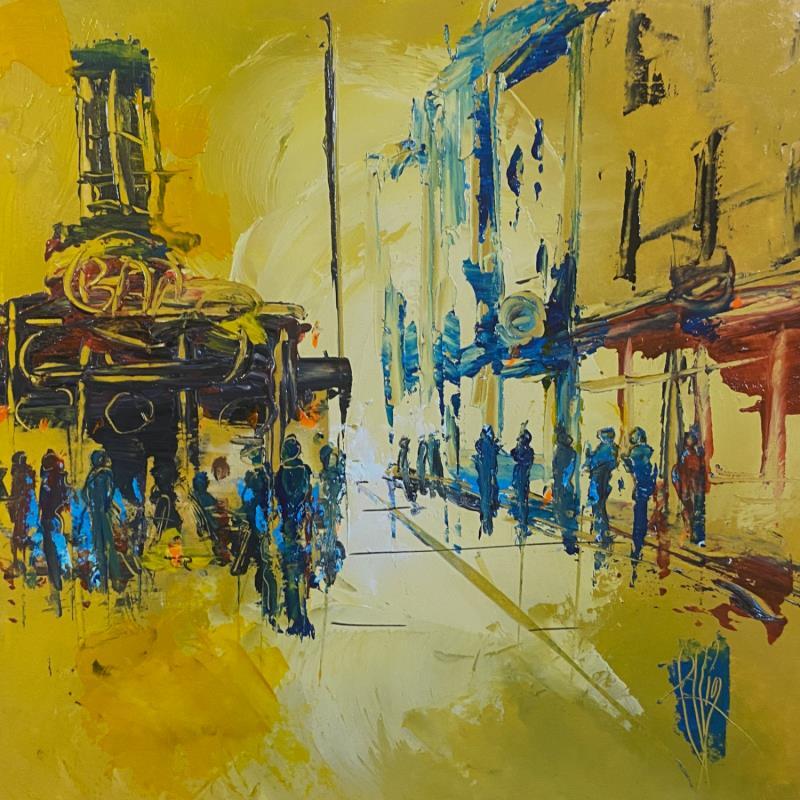 Painting Il était 15h by Raffin Christian | Painting Figurative Urban Oil Acrylic