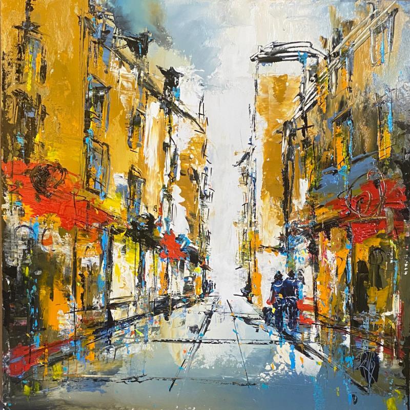 Painting Balade en ville by Raffin Christian | Painting Figurative Acrylic, Oil Urban