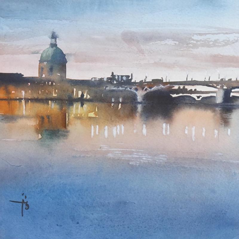 Painting Début de nuit by Abbatucci Violaine | Painting Figurative Watercolor Pop icons