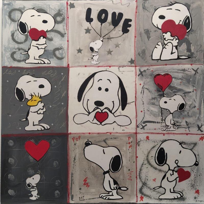 Peinture Snoopy by 9 par Kikayou | Tableau Pop-art Icones Pop Graffiti