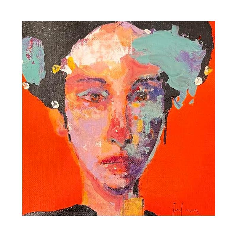 Painting Pop Orange by Yavru Irfan | Painting Figurative Oil Pop icons, Portrait