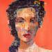 Painting La fille rose by Yavru Irfan | Painting Figurative Portrait Oil
