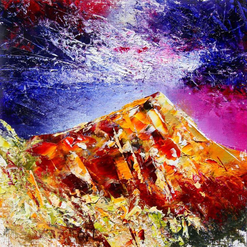 Peinture La montagne Sainte-Victoire fauve nocturne #2 par Reymond Pierre | Tableau Figuratif Huile