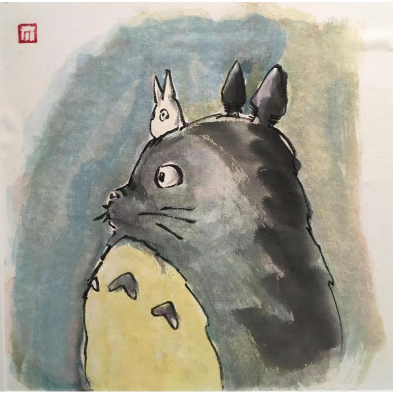Painting Totoro by De Giorgi Mauro | Painting Figurative Animals Ink