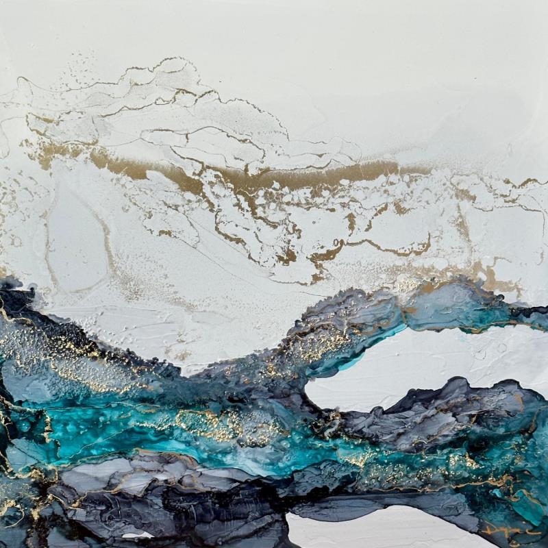 Gemälde F2_1261 POESIE GIVREE von Depaire Silvia | Gemälde Abstrakt Landschaften Marine Minimalistisch Acryl Tinte Sand
