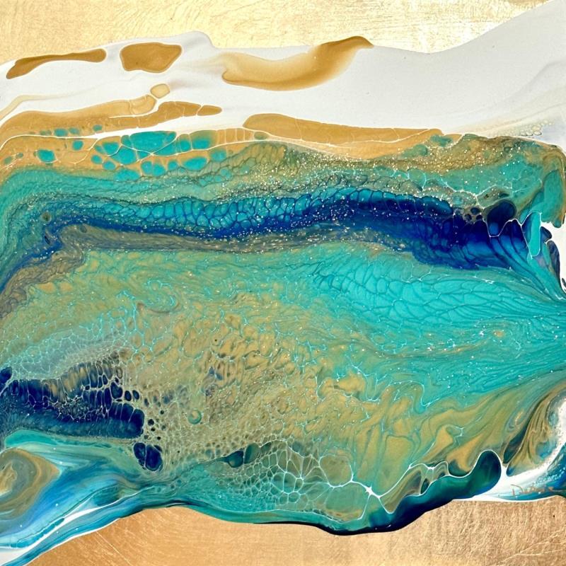 Painting F3_1374 PROFONDEUR MARINE by Depaire Silvia | Painting Abstract Landscapes Marine Minimalist Acrylic Gold leaf