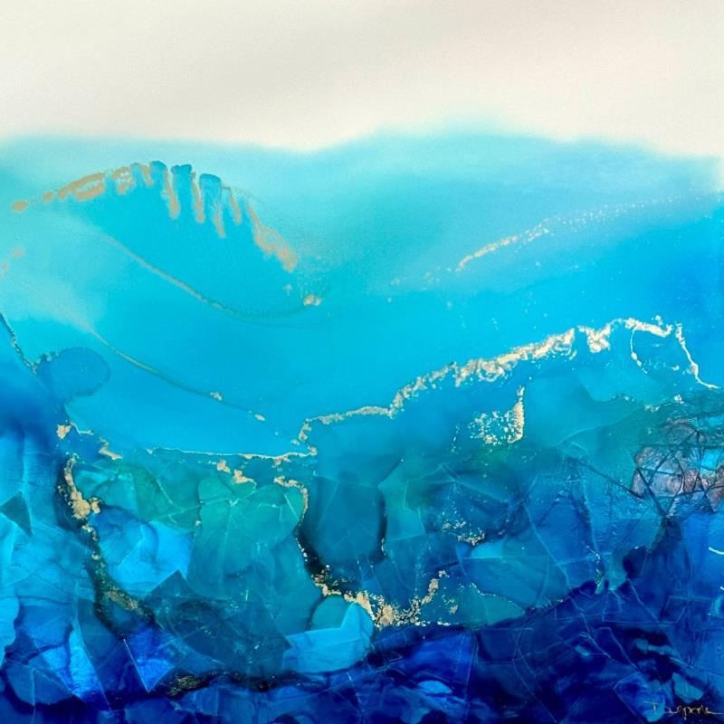 Peinture F4_1400 POESIE MARINE par Depaire Silvia | Tableau Abstrait Paysages Marine Minimaliste Métal Acrylique Encre