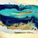 Gemälde F4_1401 PROFONDEUR MARINE von Depaire Silvia | Gemälde Abstrakt Landschaften Marine Minimalistisch Acryl Tinte Blattgold