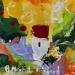 Peinture Mazet au milieu des lavandes par Bastide d´Izard Armelle | Tableau Abstrait Paysages Nature Architecture Huile