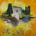 Painting Le mas de Saint Antoine by Bastide d´Izard Armelle | Painting Abstract Landscapes Architecture Oil
