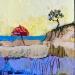 Gemälde Soleil couchant sur la plage  von Bertre Flandrin Marie-Liesse | Gemälde Figurativ Landschaften Marine Natur Acryl