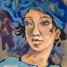 Peinture Soirée douce et bleutée  par Bertre Flandrin Marie-Liesse | Tableau Figuratif Portraits Acrylique