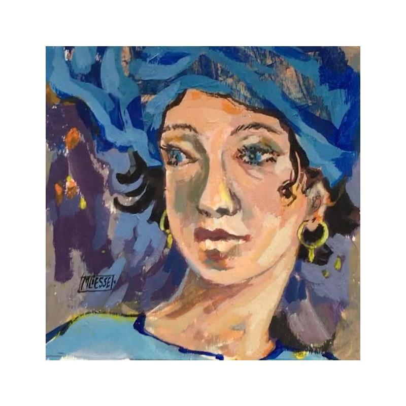 Gemälde Soirée douce et bleutée  von Bertre Flandrin Marie-Liesse | Gemälde Figurativ Porträt Acryl