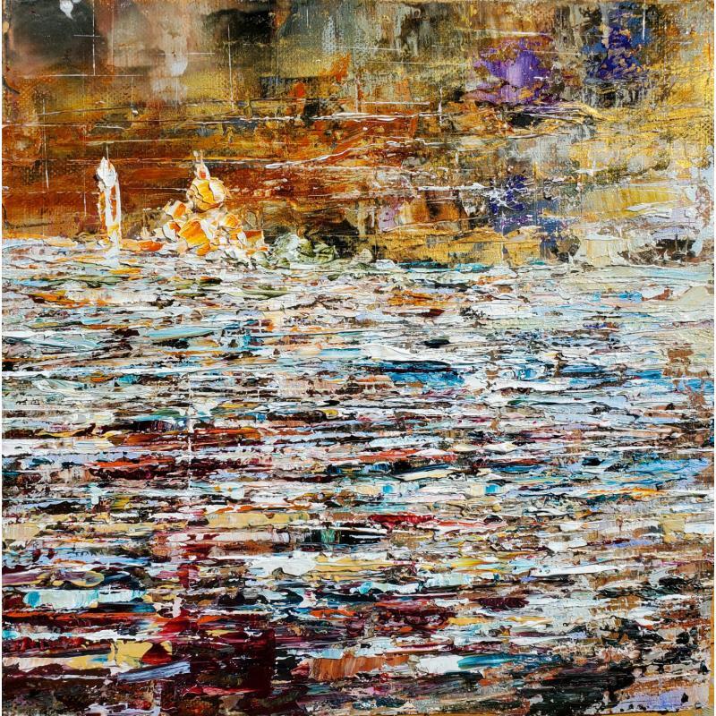 Gemälde PAris Montmartre & sacré coeur Nuit #1 von Reymond Pierre | Gemälde Figurativ Landschaften Urban Öl