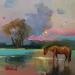 Painting Fog Over Water by Bond Tetiana | Painting Figurative Landscapes Nature Animals Oil