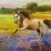 Painting Wind in the Grass by Bond Tetiana | Painting Figurative Landscapes Nature Animals Oil