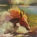 Painting Unrestrained by Bond Tetiana | Painting Figurative Animals Oil