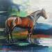 Painting Hot Blood by Bond Tetiana | Painting Figurative Animals Oil