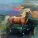 Painting Horizon Dive by Bond Tetiana | Painting Figurative Animals Oil