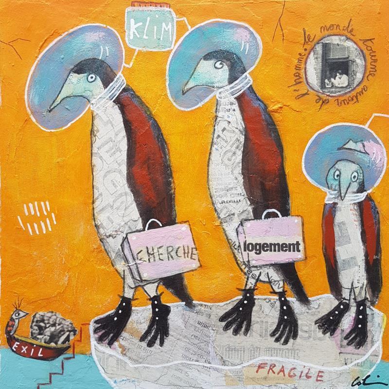 Painting Jour de départ  by Colin Sylvie | Painting Raw art Animals