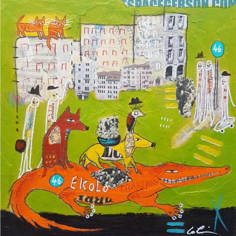 Gemälde Zéro carbone #2 von Colin Sylvie | Gemälde Art brut Pop-Ikonen, Tiere