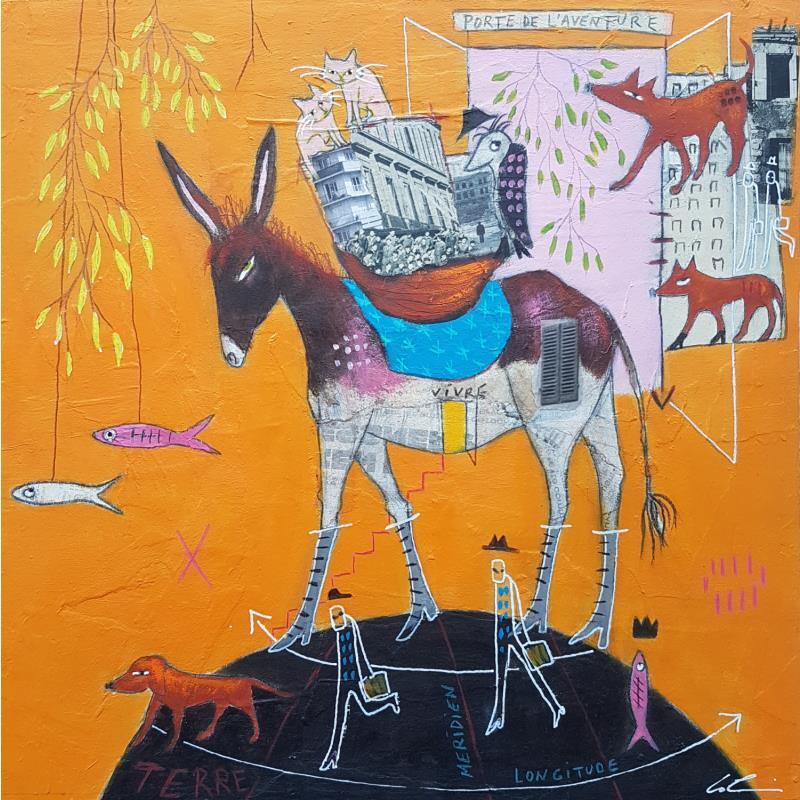 Painting La porte de l'aventure  by Colin Sylvie | Painting Raw art Animals
