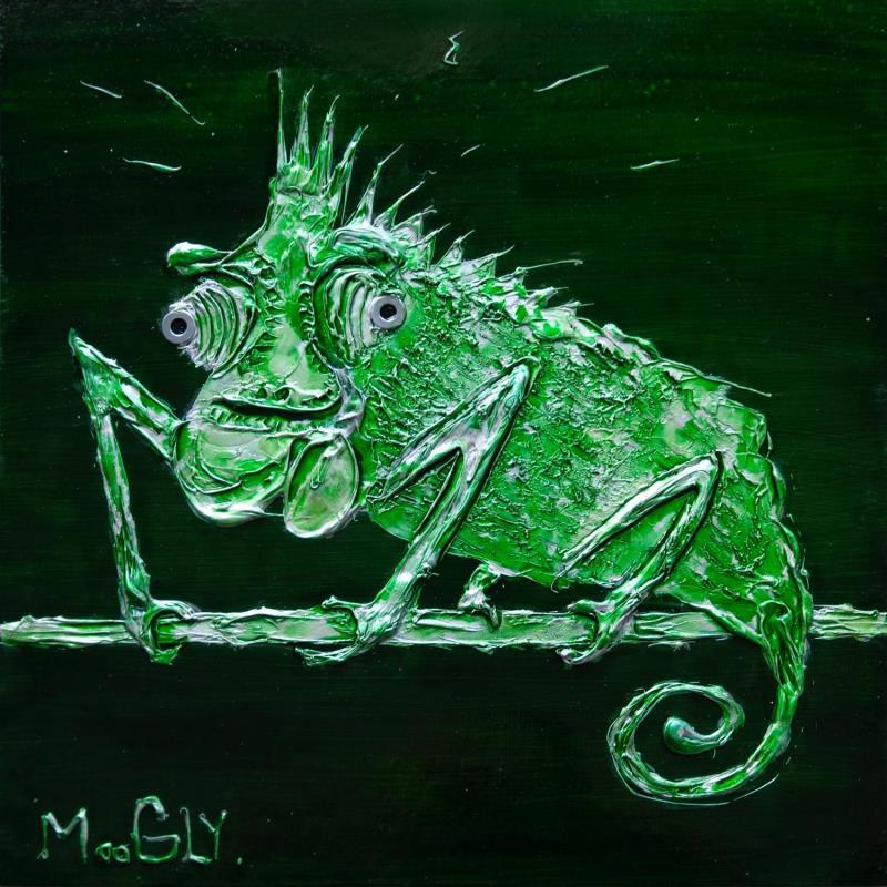 Gemälde ACCROCHUS von Moogly | Gemälde Naive Kunst Acryl, Harz, Pigmente Tiere