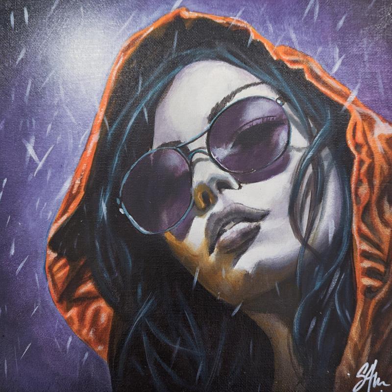 Painting Purple rain by S4m | Painting Street art Portrait Graffiti Acrylic