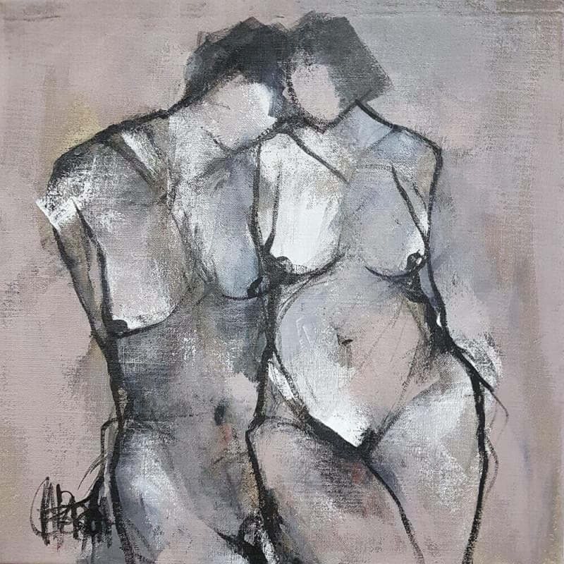 Painting Automne by Chaperon Martine | Painting Figurative Acrylic Nude