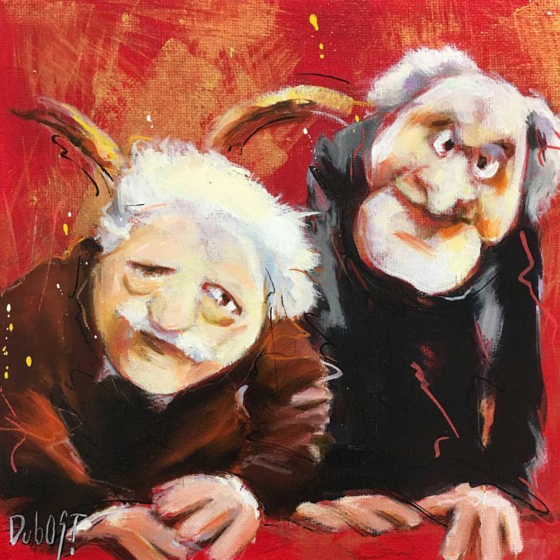 Painting Statler et Waldorf by Dubost | Painting Figurative Acrylic, Oil Cinema, Pop icons, Portrait, Society