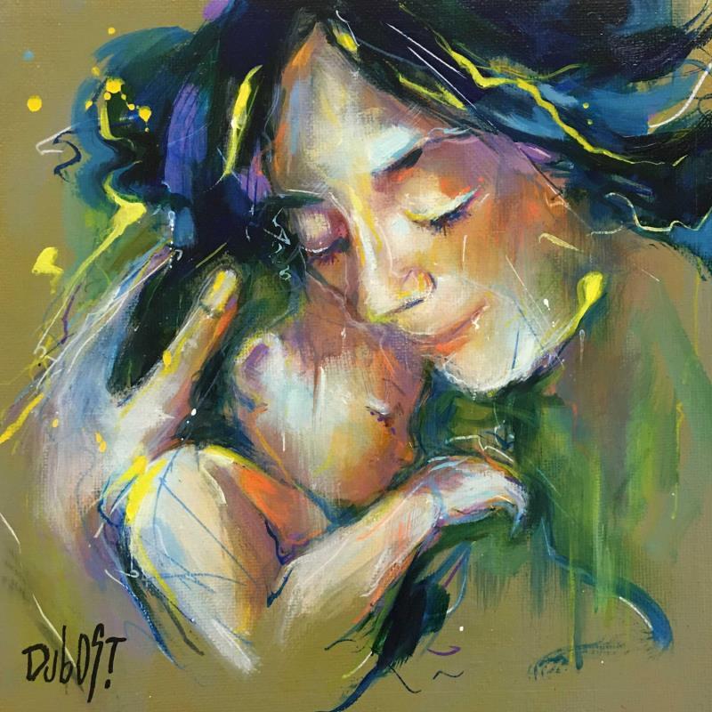 Painting Le temps s 'arrête by Dubost | Painting Figurative Acrylic, Oil Child, Life style, Pop icons