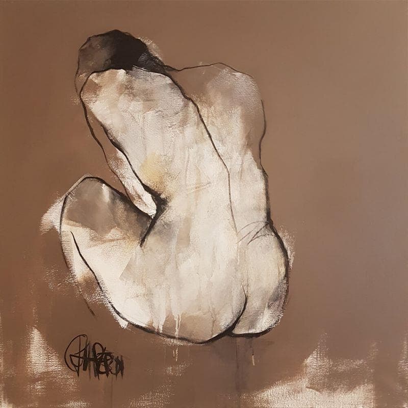 Painting Dorée by Chaperon Martine | Painting Figurative Acrylic Nude, Portrait