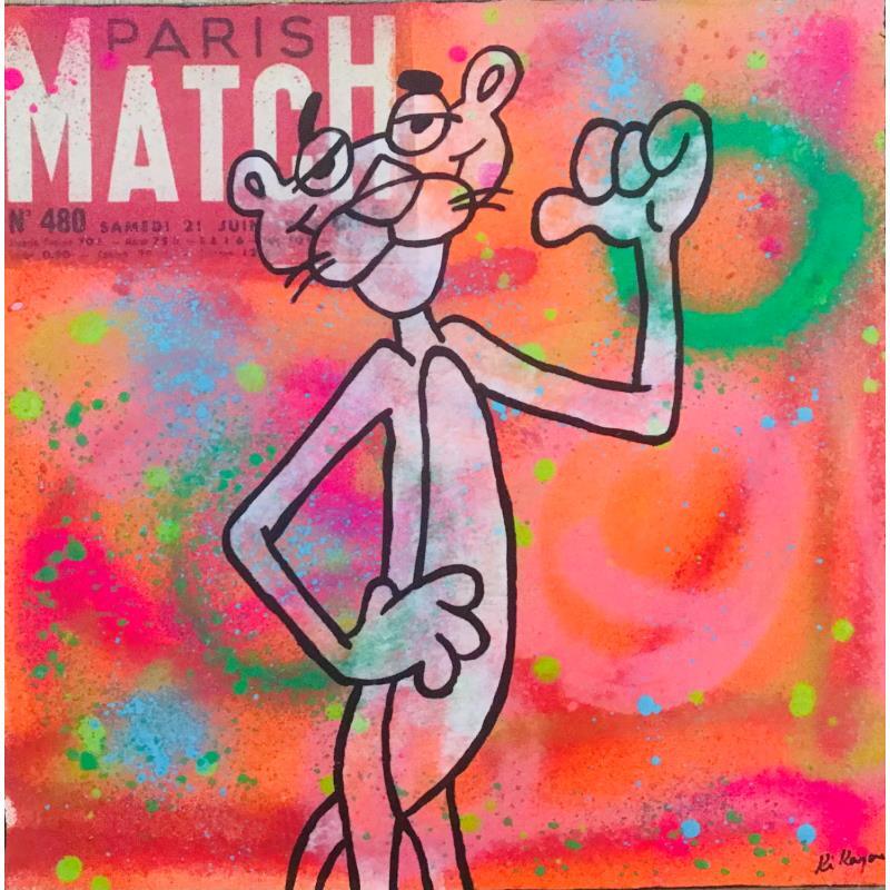 Painting Pink panther by Kikayou | Painting Pop-art Acrylic Pop icons
