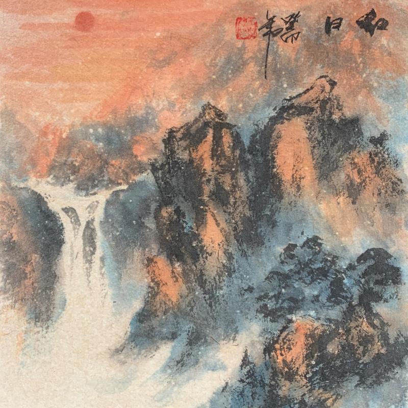 Painting Sunrise  by Yu Huan Huan | Painting Figurative Landscapes Ink