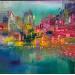 Gemälde Pétillante von Levesque Emmanuelle | Gemälde Figurativ Landschaften Urban Architektur Öl