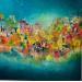 Gemälde Ville suspendue von Levesque Emmanuelle | Gemälde Figurativ Landschaften Urban Architektur Öl