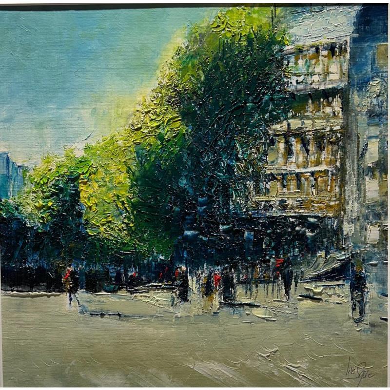 Peinture Paris rive gauche par Levesque Emmanuelle | Tableau Figuratif Urbain Scènes de vie Huile