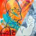 Peinture homer bi colors par Kedarone | Tableau Pop-art Icones Pop Graffiti