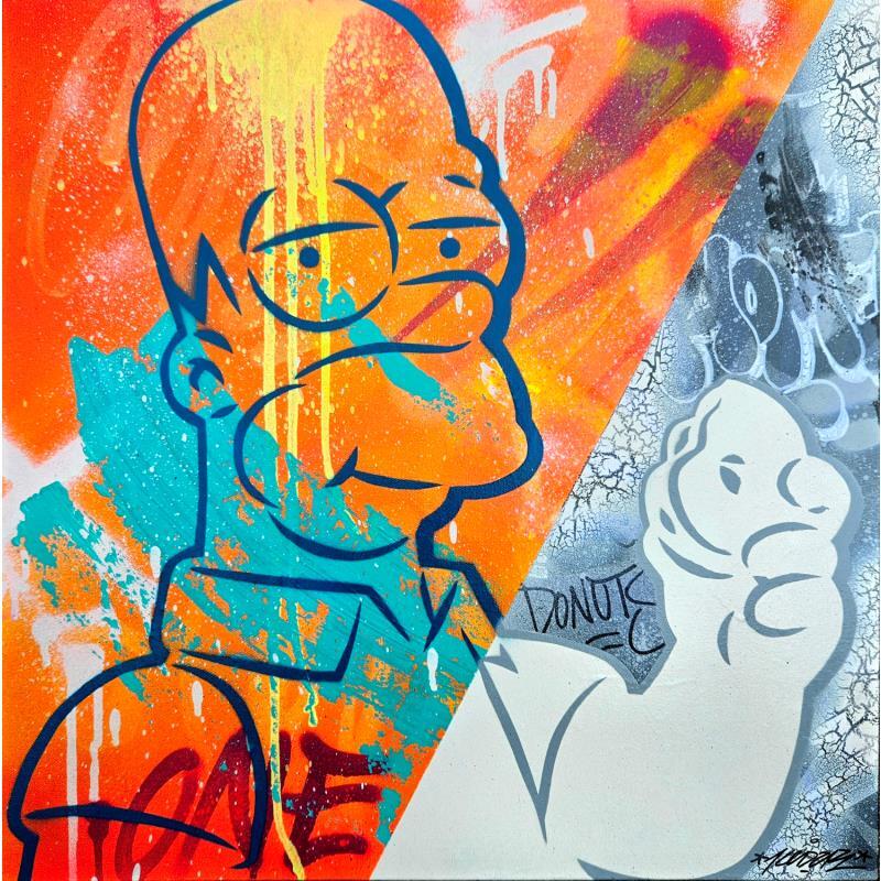 Painting homer bi colors by Kedarone | Painting Street art Graffiti Pop icons