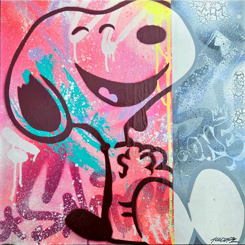Peinture snoopy bi colors par Kedarone | Tableau Pop-art Graffiti Icones Pop