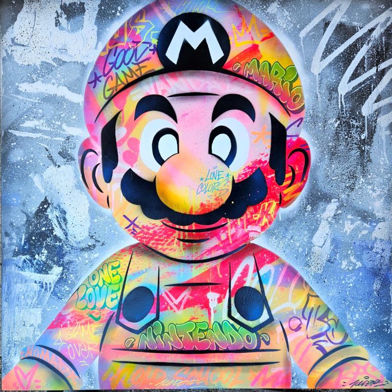Peinture Mario Amazonia par Kedarone | Tableau Street Art Graffiti Icones Pop