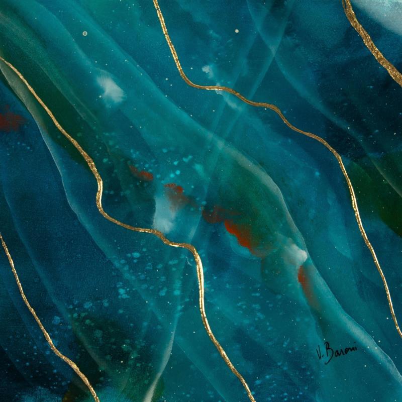 Gemälde Agate marine von Baroni Victor | Gemälde Abstrakt Minimalistisch Acryl